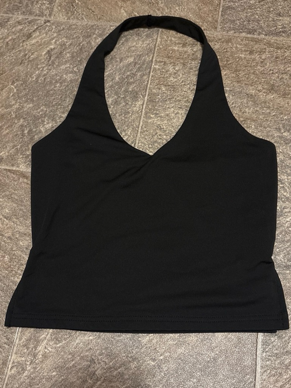 Black Halter V-Neck Women's Top